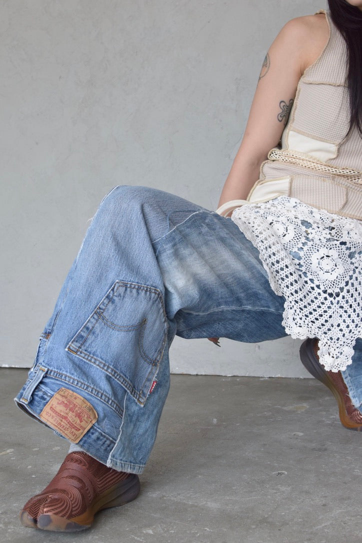 Upcycled Vintage Collection -Lace Wrap Skirt