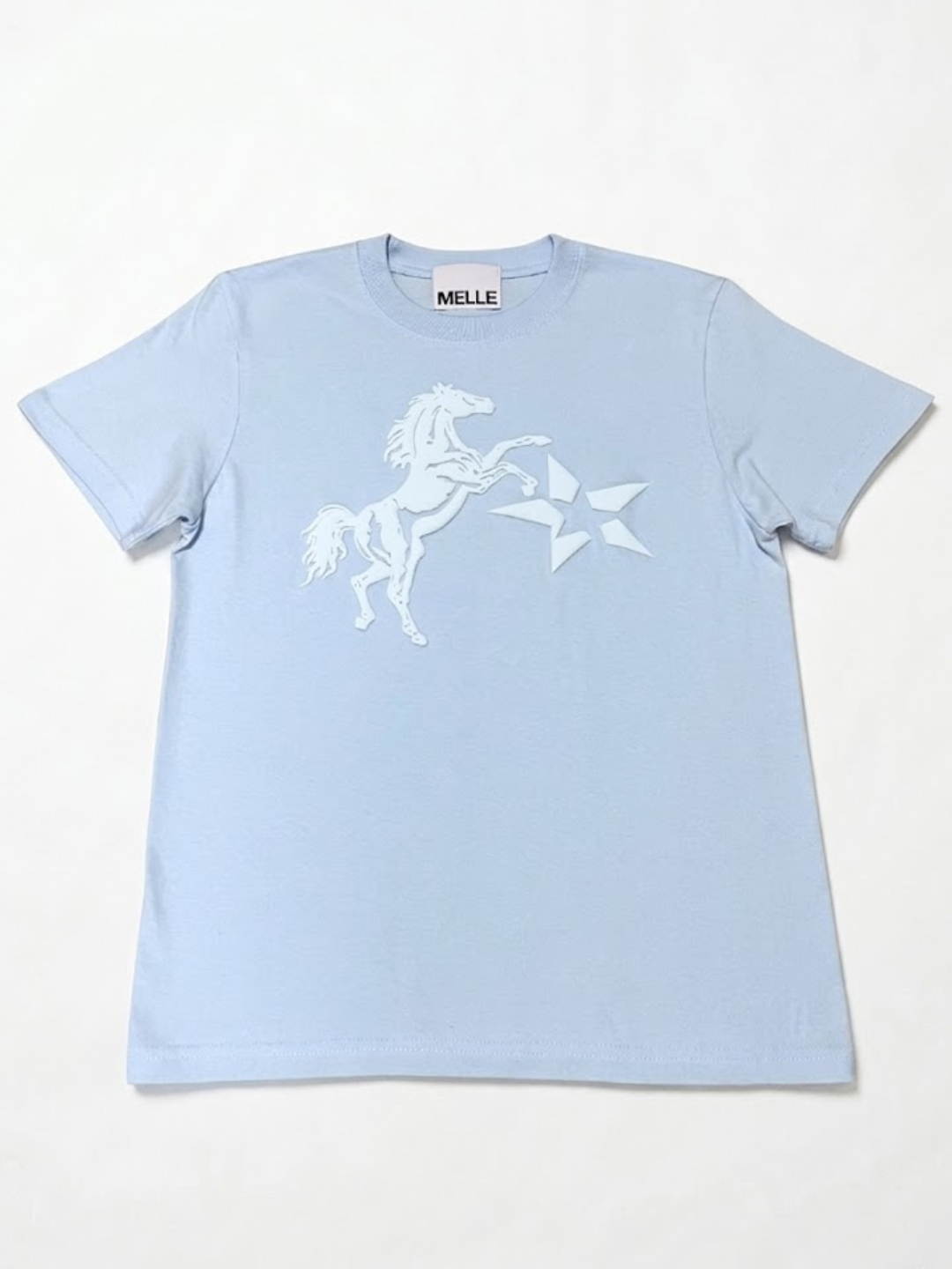 Jumpin’ Horse Fit T-shirt | Light Blue × Light Blue