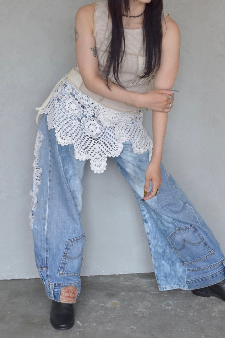 Upcycled Vintage Collection -Lace Wrap Skirt