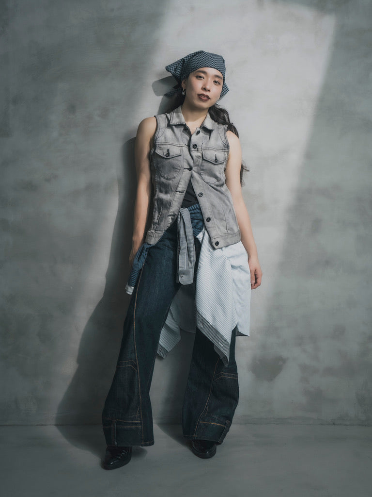 Upcycled Vintage Collection - Patchwork Stripe Shirt