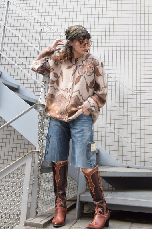 SELECTED VINTAGE / Vintage Wool Mix Flower Knit