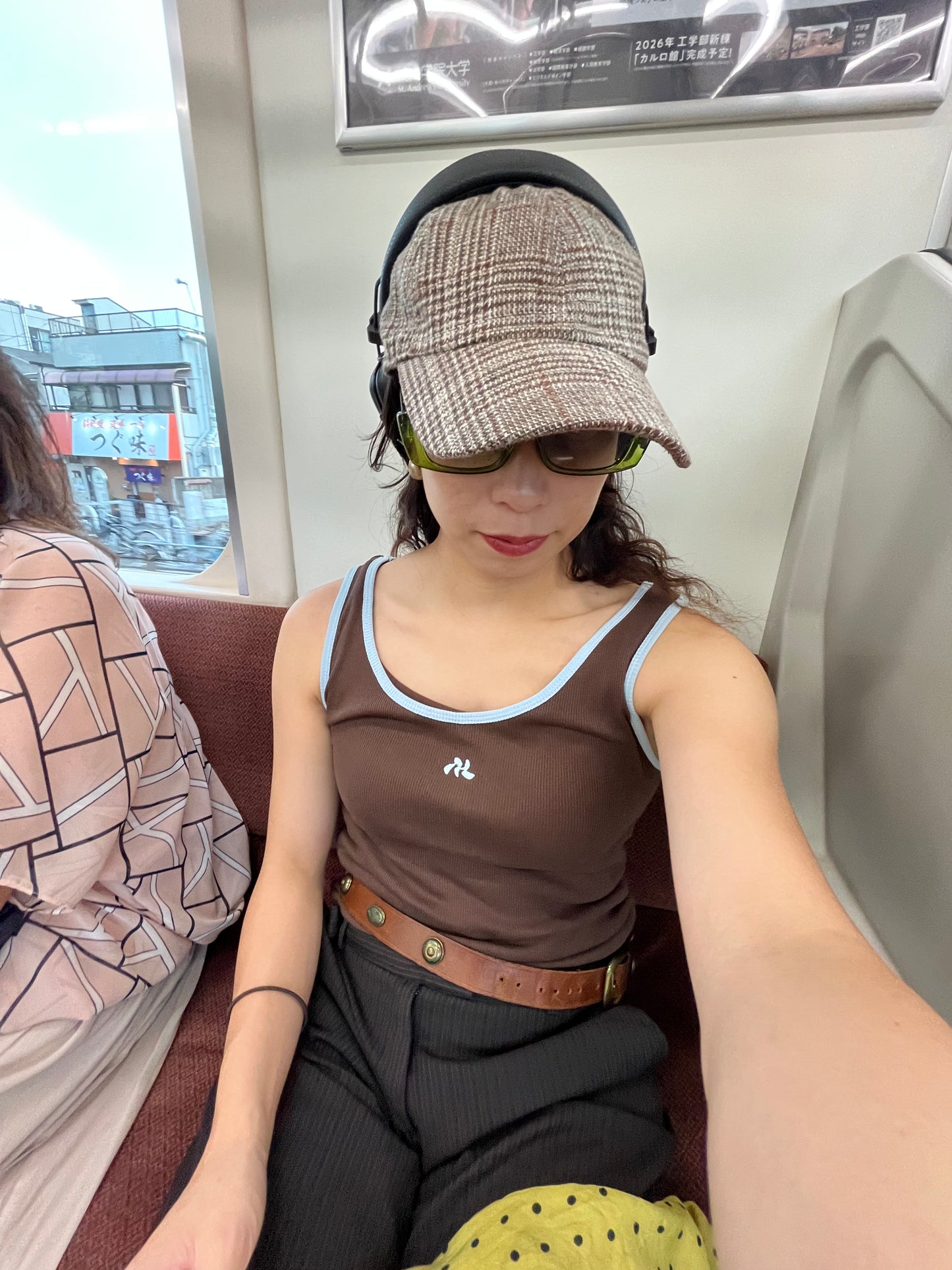 MELLE LOGO BICOLOR RIB TANKTOP | black