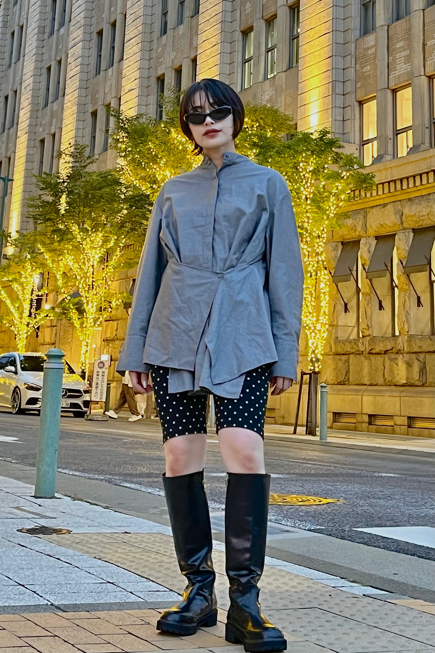 【予約商品】BIKER KNITPANTS - dots