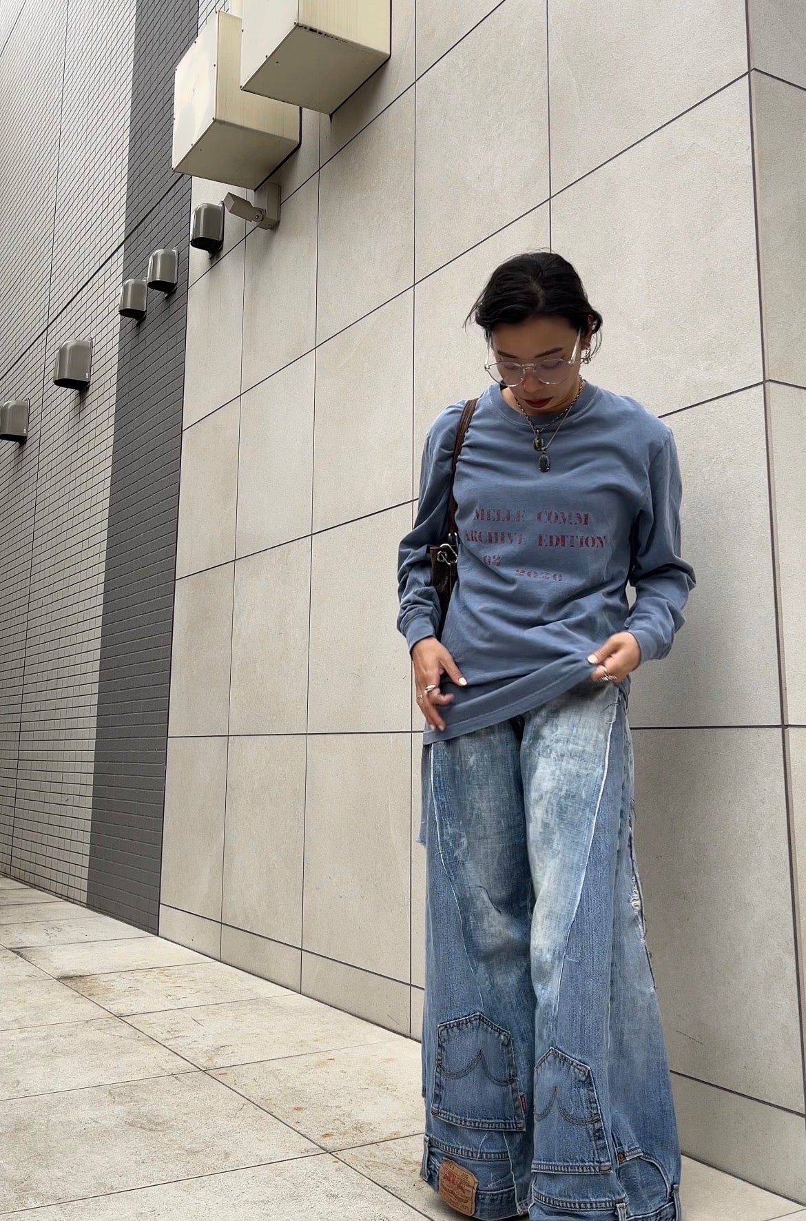 MELLE COMM 02 Long Sleeve Tee | Blue Jean