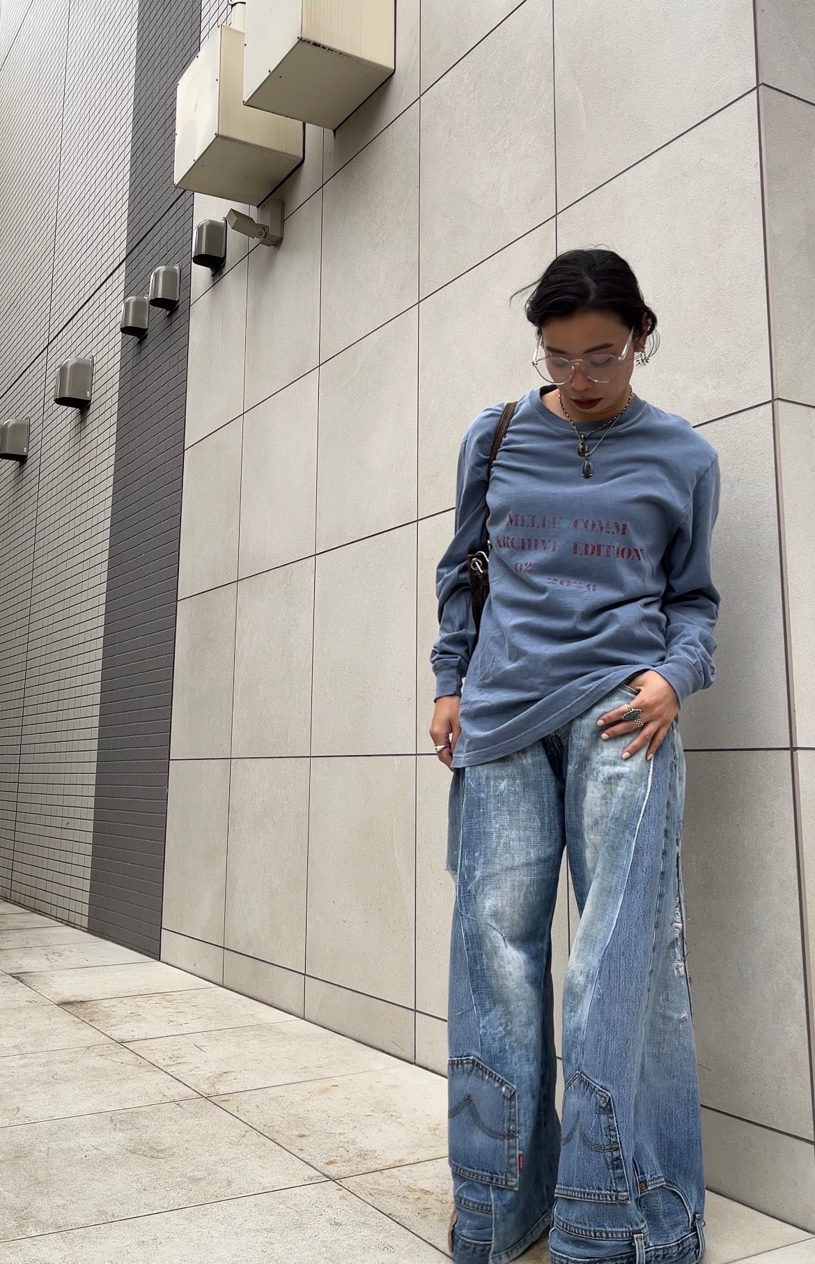 MELLE COMM 02 Long Sleeve Tee | Blue Jean