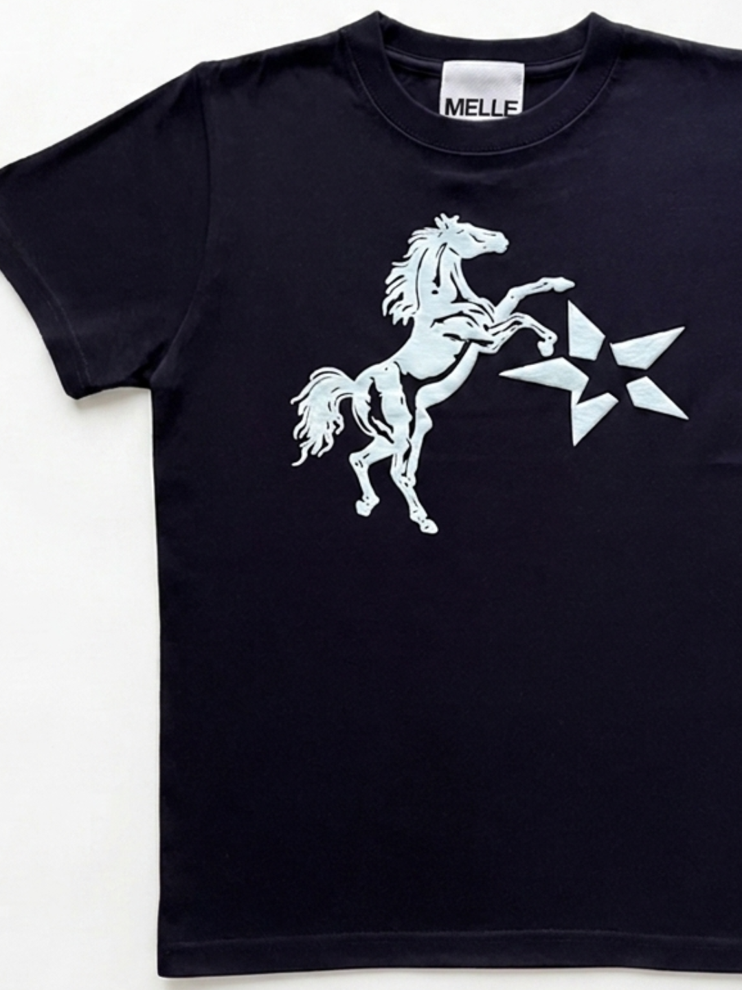 Jumpin’ Horse Fit T-shirt | Navy & Light Blue