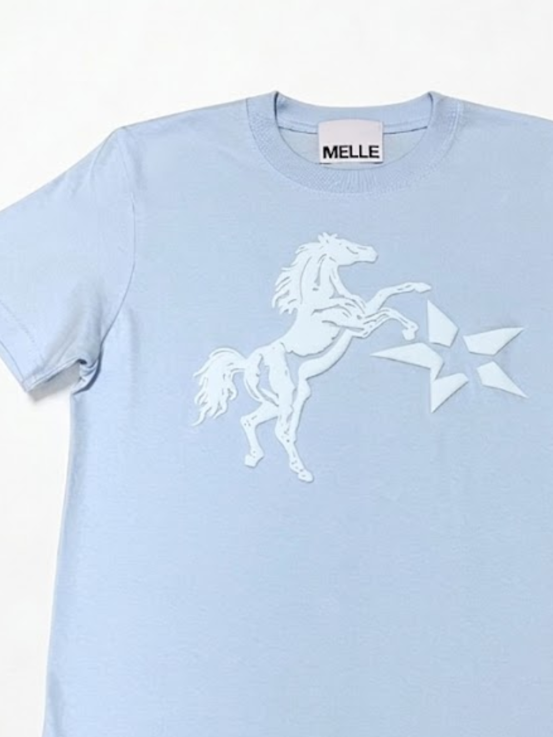 Jumpin’ Horse Fit T-shirt | Light Blue × Light Blue